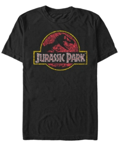 Fifth Sun Jurassic Park Men's Icons Logo Short Sleeve T-shirt In Black