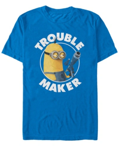Fifth Sun Minions Men's Kevin Trouble Maker Short Sleeve T-shirt In Royal