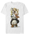 Fifth Sun Kung Fu Panda Men's Po And Friends Short Sleeve T-shirt In White