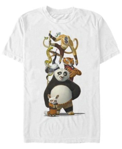 Fifth Sun Kung Fu Panda Men's Po And Friends Short Sleeve T-shirt In White