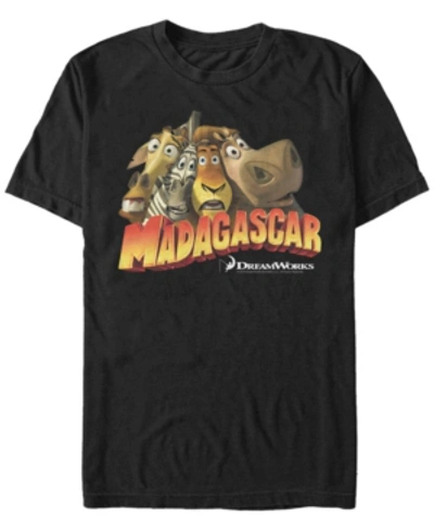 Fifth Sun Madagascar Men's Animal Group Logo Short Sleeve T-shirt In Black