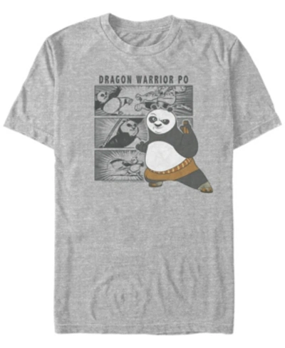 Fifth Sun Kung Fu Panda Men's Dragon Warrior Po Panels Short Sleeve T-shirt In Athletic H