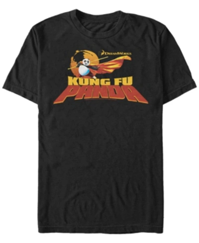 Fifth Sun Kung Fu Panda Men's Po Title Logo Short Sleeve T-shirt In Black