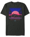 FIFTH SUN BACK TO THE FUTURE FRANCHISE MEN'S NEON DELOREAN 1985 SUNSET POSTER SHORT SLEEVE T-SHIRT