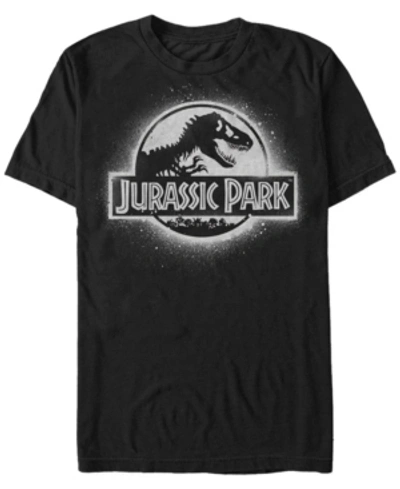 Fifth Sun Jurassic Park Men's Spray Paint Logo Short Sleeve T-shirt In Black