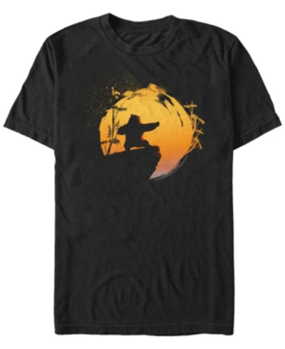Fifth Sun Kung Fu Panda Men's Po Sunset Training Short Sleeve T-shirt In Black