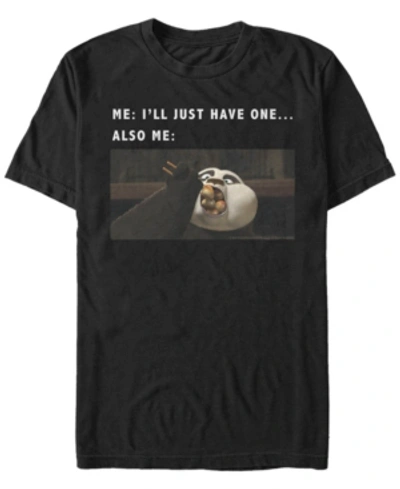 Fifth Sun Kung Fu Panda Men's Po Funny Hungry Meme Short Sleeve T-shirt In Black