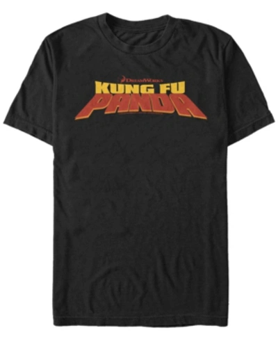 Fifth Sun Kung Fu Panda Men's Chest Logo Short Sleeve T-shirt In Black