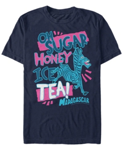 Fifth Sun Madagascar Men's Marty Sugar Honey Ice Tea Quote Short Sleeve T-shirt In Navy