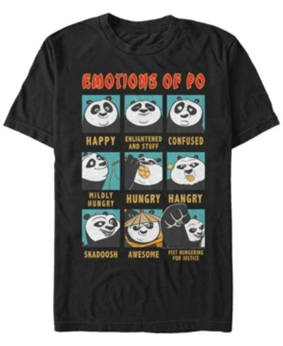 Fifth Sun Kung Fu Panda Men's Emotions Of Po Short Sleeve T-shirt In Black