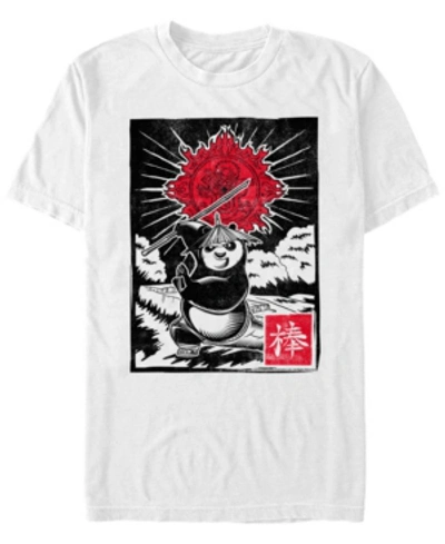 Fifth Sun Kung Fu Panda Men's Po Warrior Poster Short Sleeve T-shirt In White