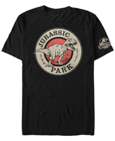 Fifth Sun Jurassic Park Men's Park Is Open Logo Short Sleeve T-shirt In Black