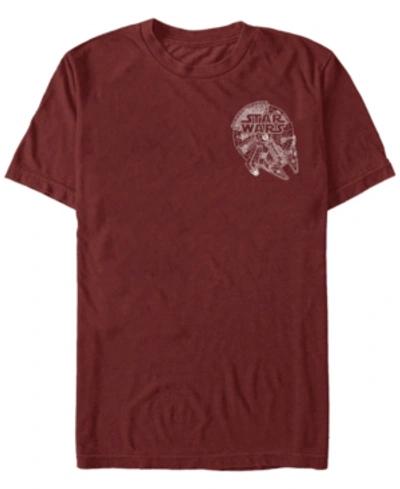 Fifth Sun Star Wars Men's Logo On Millenium Falcon Short Sleeve T-shirt In Cardinal