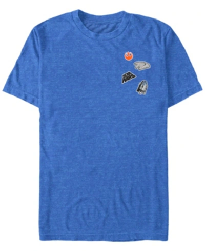 Fifth Sun Star Wars Men's Rebel Pocket Patches Short Sleeve T-shirt In Royal Heat