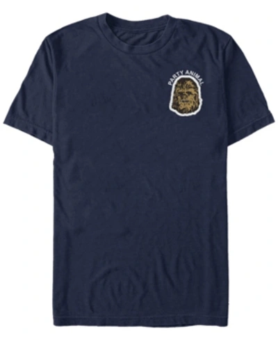 Fifth Sun Star Wars Men's Chewbacca Party Animal Patch Short Sleeve T-shirt In Navy