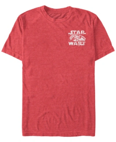 Fifth Sun Star Wars Men's Millennium Falcon Left Chest Logo Short Sleeve T-shirt In Red Heathe