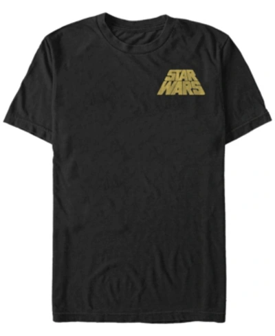 Fifth Sun Star Wars Men's Distressed Slant Logo Short Sleeve T-shirt In Black