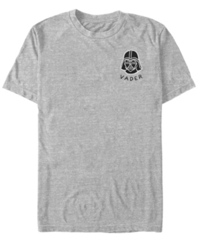 Fifth Sun Star Wars Men's Darth Vader Small Helmet Patch Short Sleeve T-shirt In Athletic H