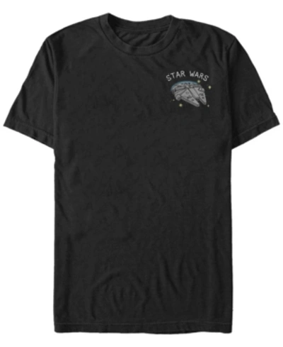 Fifth Sun Star Wars Men's Millennium Falcon Patch Short Sleeve T-shirt In Black