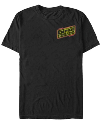 Fifth Sun Star Wars Men's The Empire Strikes Back Distressed Left Chest Logo Short Sleeve T-shirt In Black