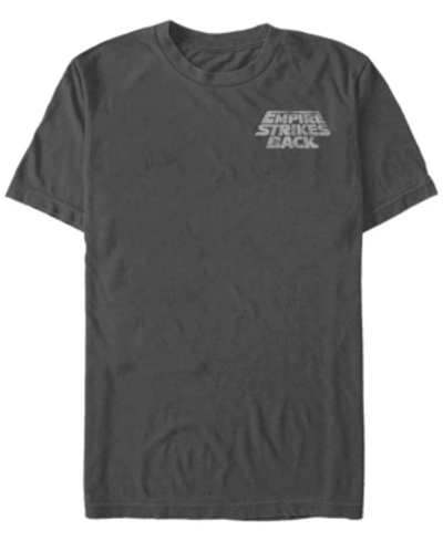 Fifth Sun Star Wars Men's The Empire Strikes Back Slanted Text Logo Short Sleeve T-shirt In Charcoal