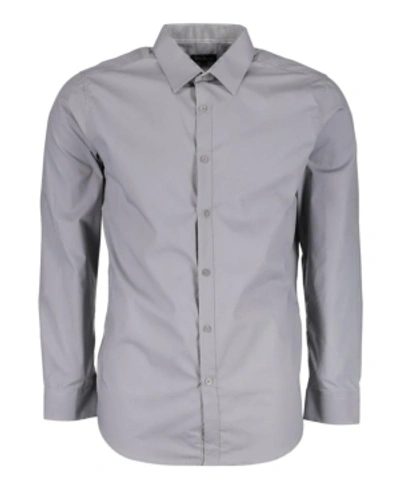 Galaxy By Harvic Mens Long Sleeve Solid Slim Fit Dress Shirts In Medium Grey