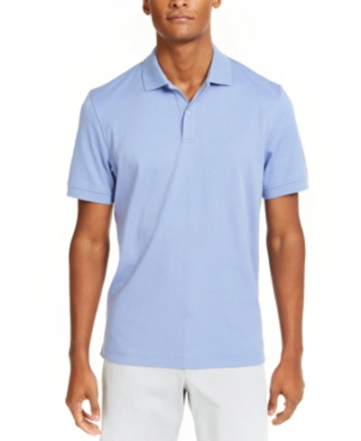 Club Room Men's Soft Touch Interlock Polo, Created For Macy's In Wedgewood