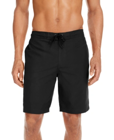 Club Room Men's Quick-dry Performance Solid 7" Swim Trunks, Created For Macy's In Deep Black