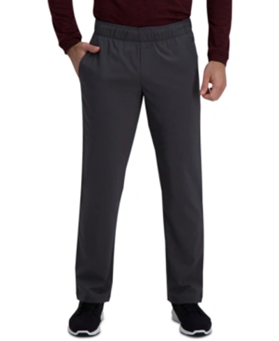 Haggar Active Series Straight Fit Flat Front Comfort Pant In Dark Grey