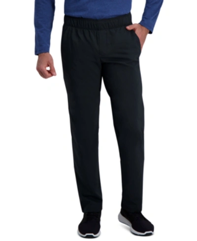 Haggar Active Series Straight Fit Flat Front Comfort Pant In Black