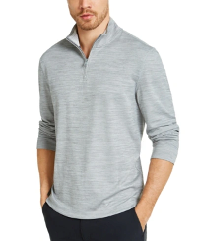 Club Room Men's Quarter-zip Tech Sweatshirt, Created For Macy's In Sharkskin