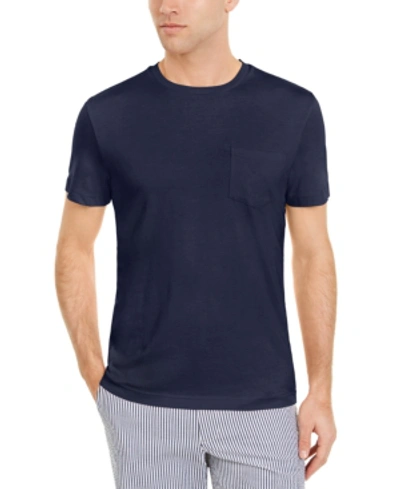 Club Room Men's Solid Crewneck T-shirt, Created For Macy's In Navy Blue