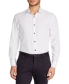 Construct Men's Slim Fit Geo Print Performance Stretch Cooling Comfort Dress Shirt In White