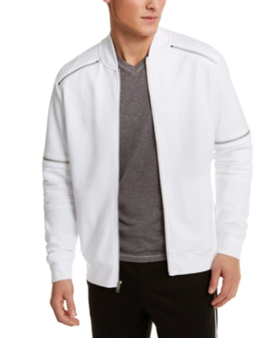 Inc International Concepts Inc Men's Shade Moto Track Jacket, Created For Macy's In White Pure