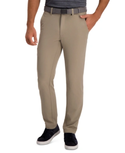 Haggar Men's Cool 18 Pro Slim-fit 4-way Stretch Moisture-wicking Non-iron Dress Pants In Tan