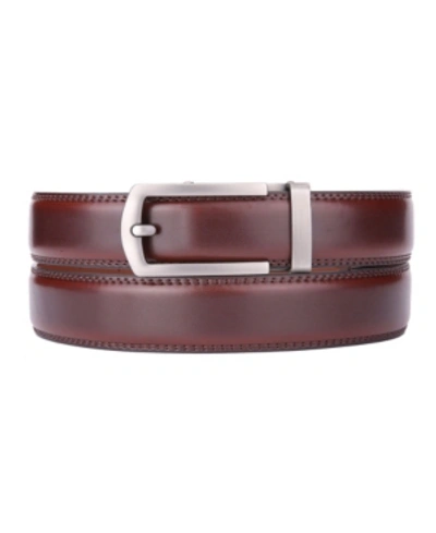 Gallery Seven Men's Classic Ratchet Leather Belt In Cranberry