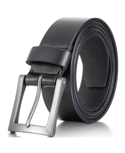 Mio Marino Men's Jean Prong Leather Belt In Black