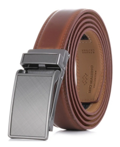 Mio Marino Men's Linxx Designer Ratchet Leather Belt In Brown