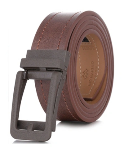 Mio Marino Men's Rugged Leather Linxx Designer Ratchet Belt In Cranberry