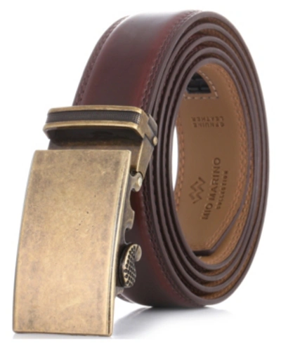 Mio Marino Men's Designer Ratchet Belts In Cranberry