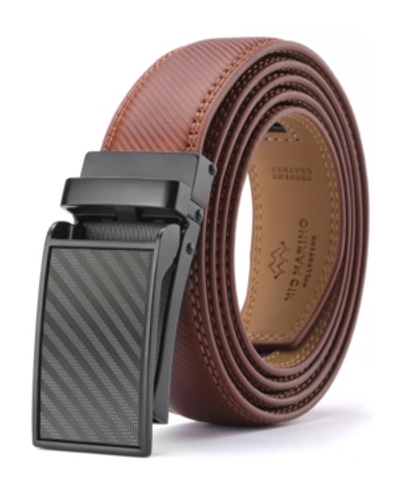 Mio Marino Men's Linxx Designer Ratchet Leather Belt In Brown