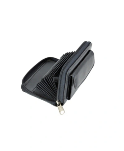 Champs Men's  Genuine Leather Accordian Card Holder In Black