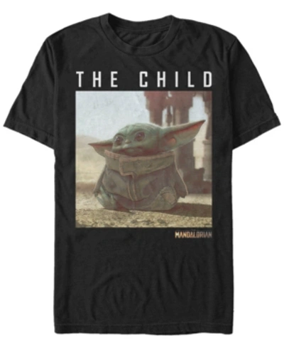 Fifth Sun Men's Star Wars The Mandalorian The Child Long Ears Photo Short Sleeve T-shirt In Black