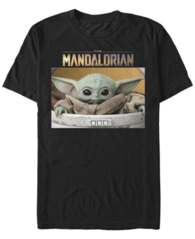 Fifth Sun Men's Star Wars The Mandalorian The Child Big Eyes Portrait Logo Short Sleeve T-shirt In Black