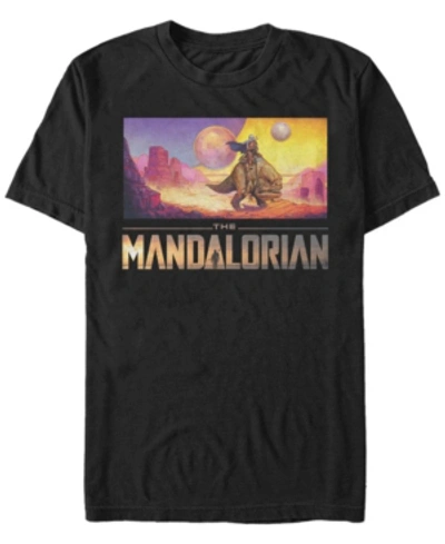 Fifth Sun Star Wars The Mandalorian Dreamscape Journey Short Sleeve Men's T-shirt In Black