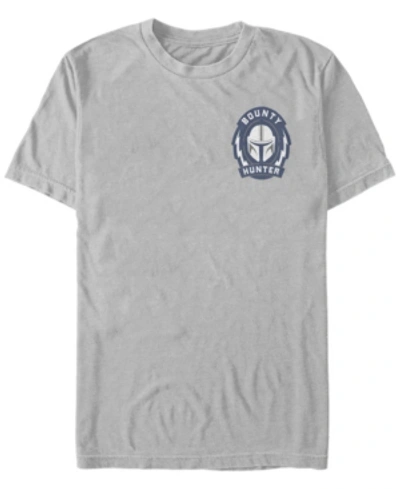 Fifth Sun Star Wars The Mandalorian Bounty Hunter Badge Short Sleeve Men's T-shirt In Silver
