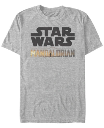 Fifth Sun Star Wars The Mandalorian Show Logo Stack Short Sleeve Men's T-shirt In Heather Gray