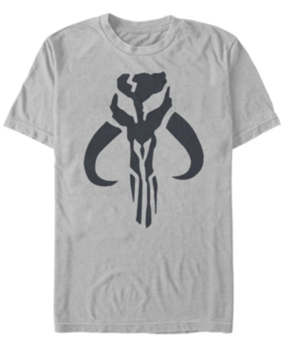 Fifth Sun Star Wars The Mandalorian Mythosaur Skull Logo Short Sleeve Men's T-shirt In Silver