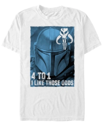Fifth Sun Star Wars The Mandalorian I Like Those Odds Short Sleeve Men's T-shirt In White
