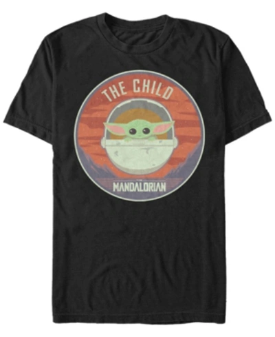 Fifth Sun Star Wars The Mandalorian The Child Bassinet Badge Short Sleeve Men's T-shirt In Black